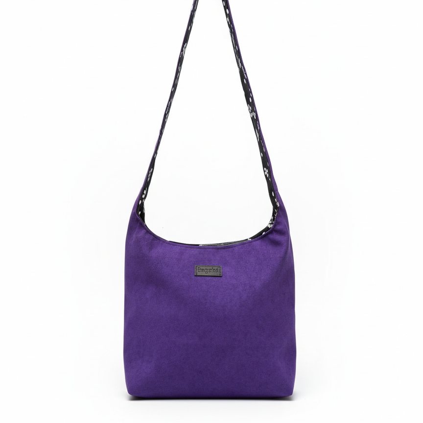 True Purple Alcantara Hobo Bag