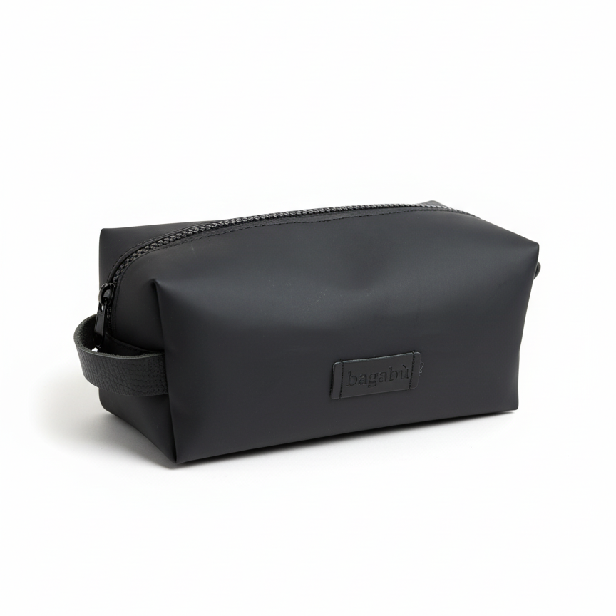 Toiletry Rubber Black Bag