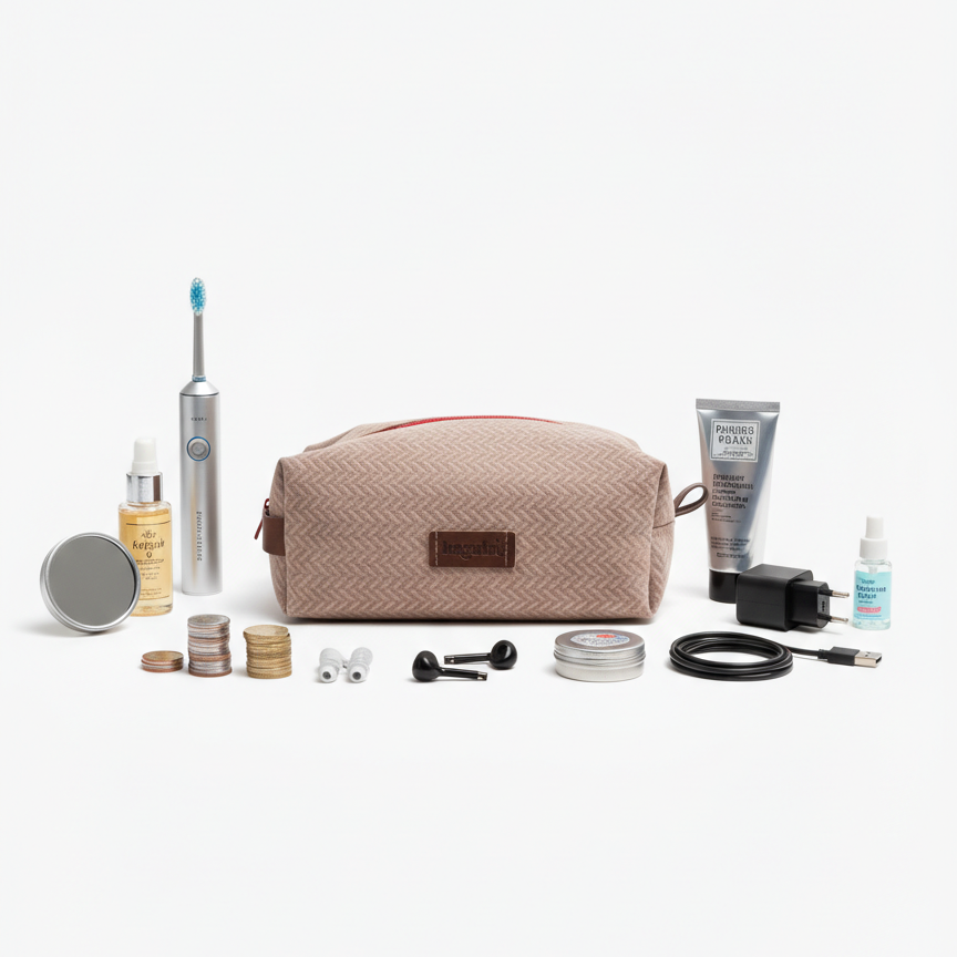 Toiletry Brown Pattern Bag