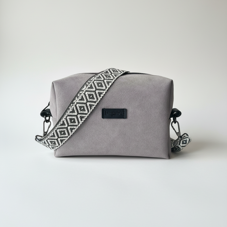 Lava Gray Alcantara Bag