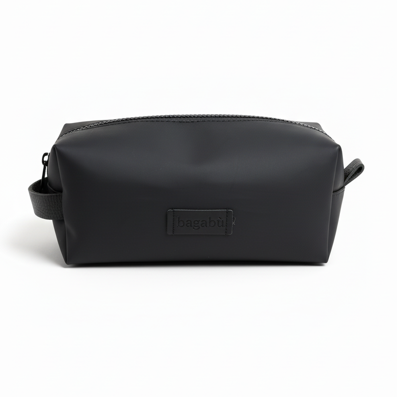 Toiletry Rubber Black Bag