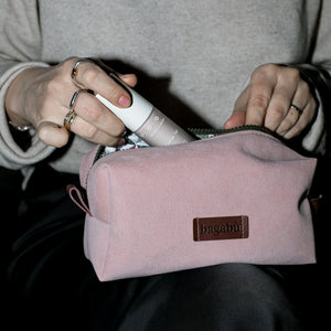 dusty pink toiletry bag