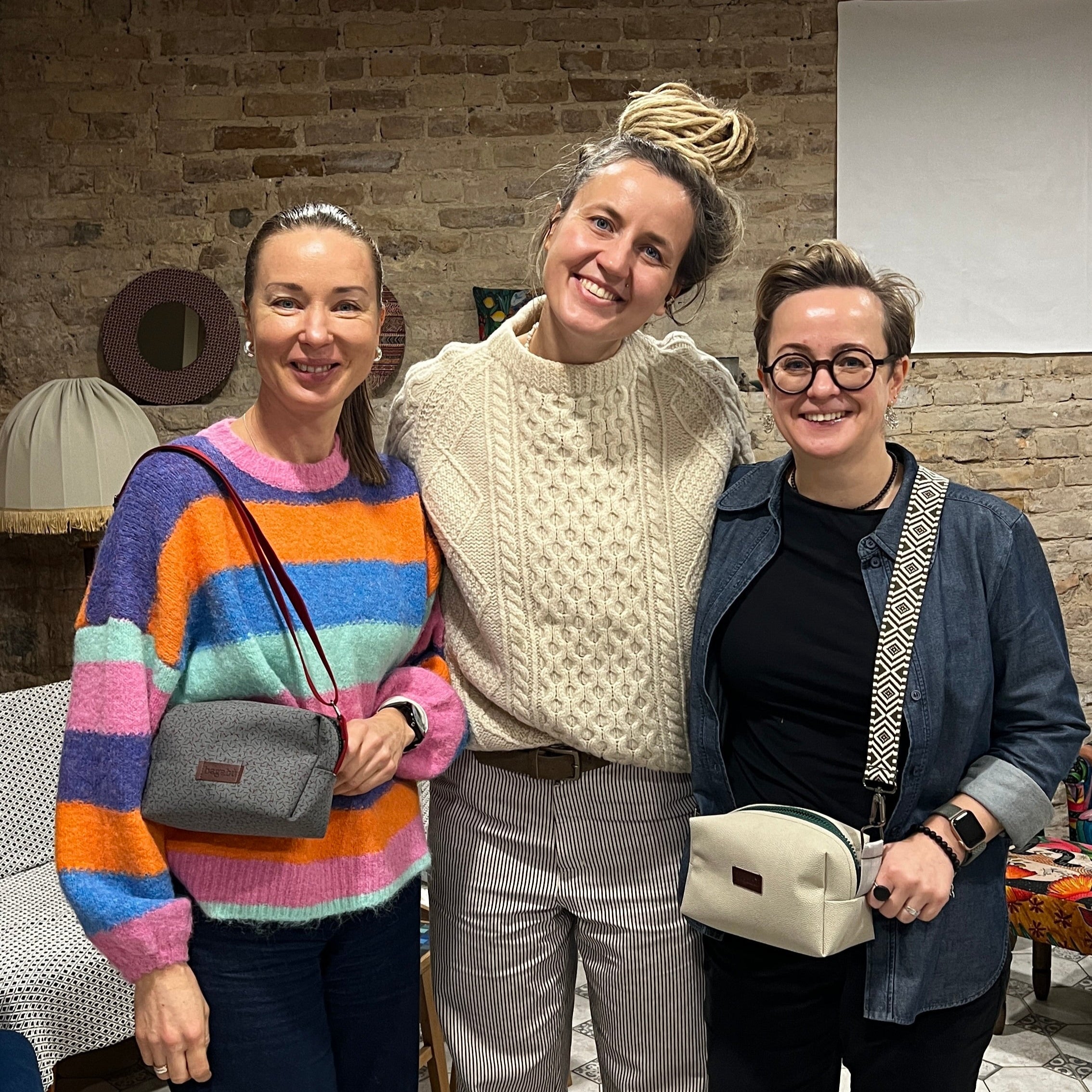 workshop participants with rambler bags