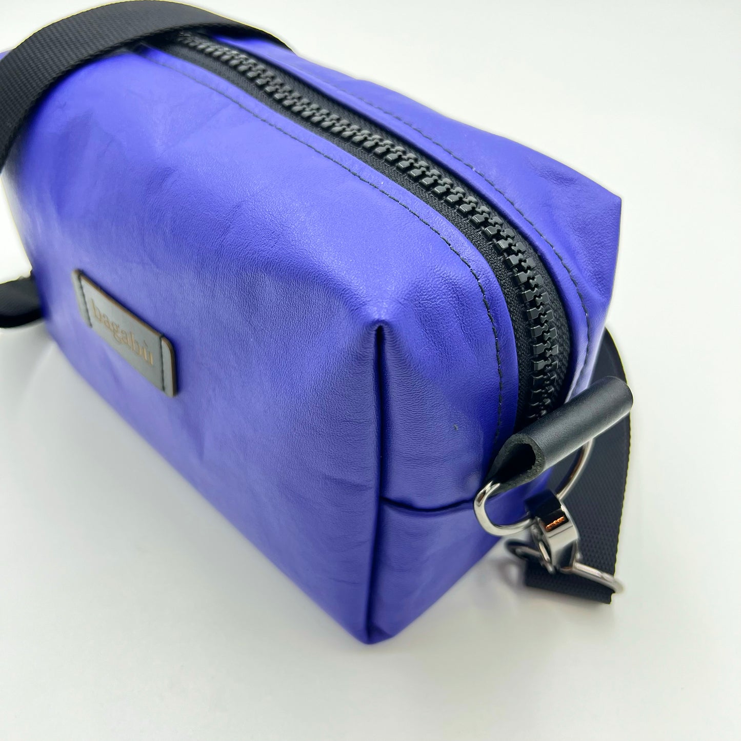 purple leather bag