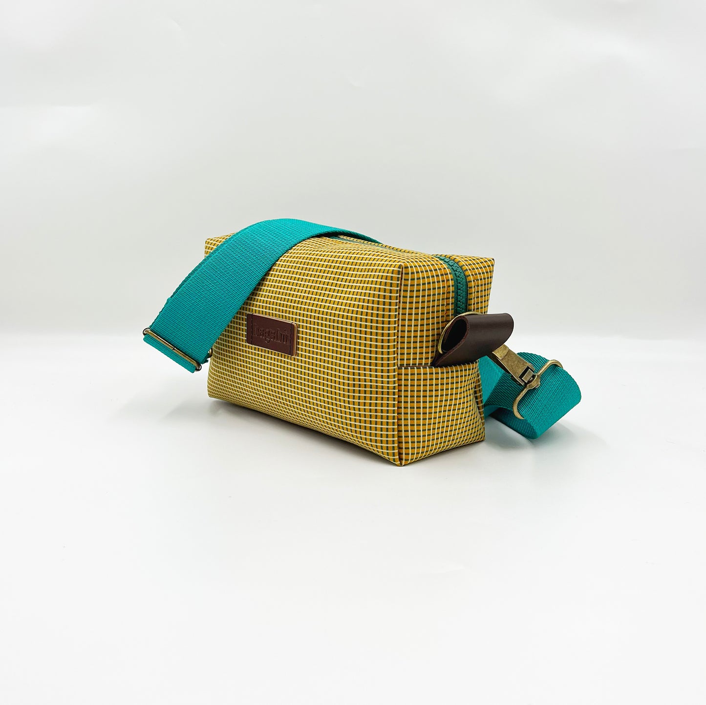 yellow with stripes bag