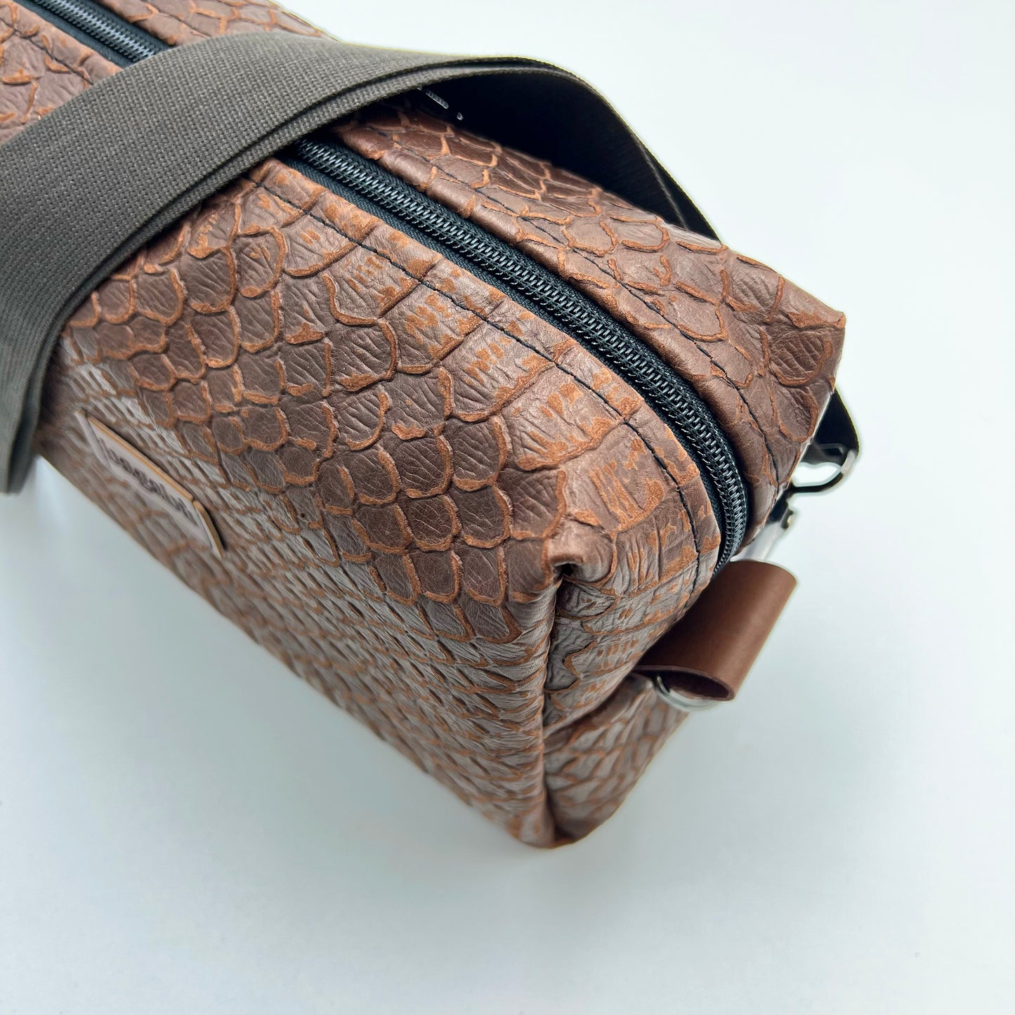 brown leather bag