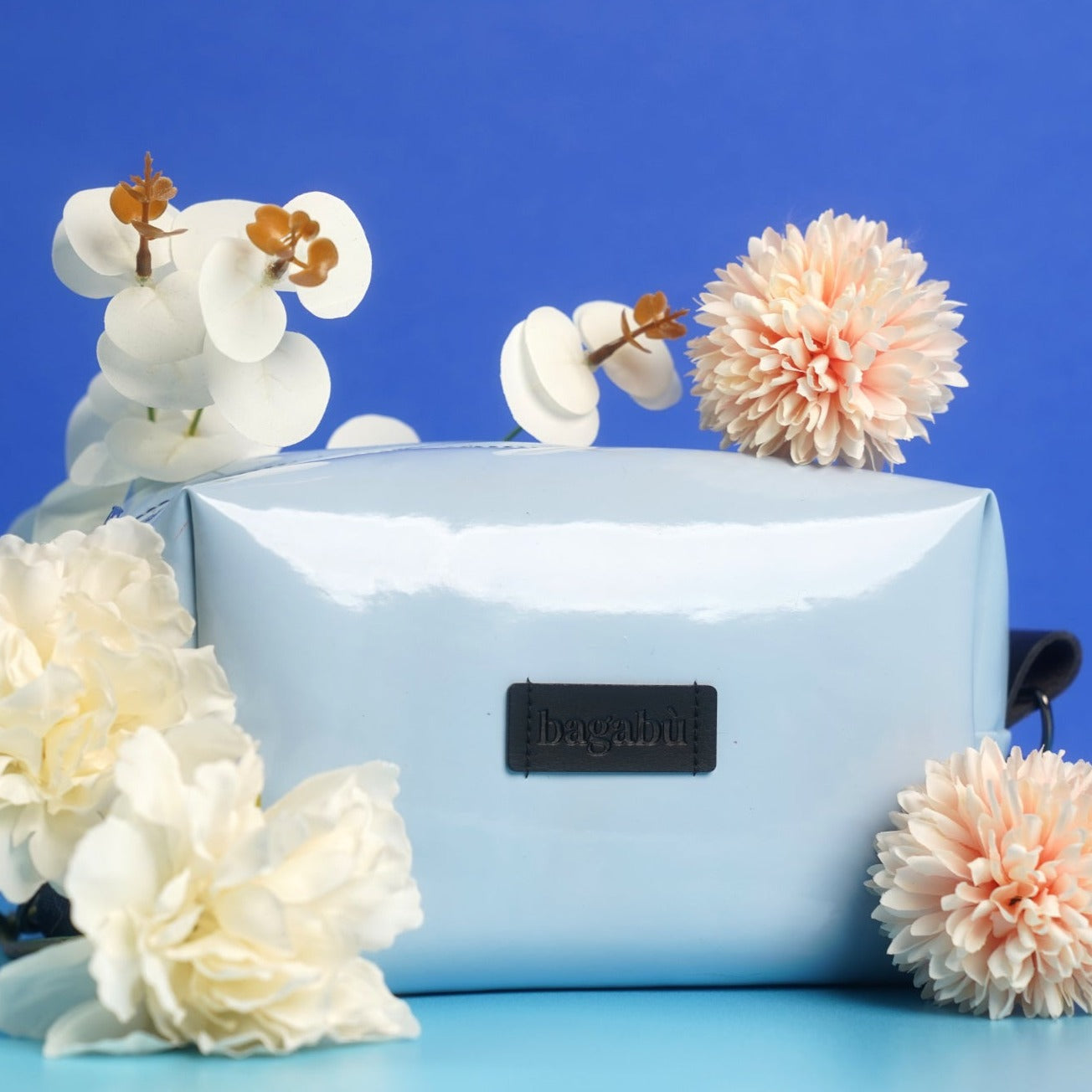 baby blue rubber bag