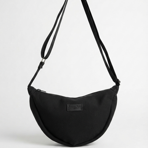black alcantara banana bag