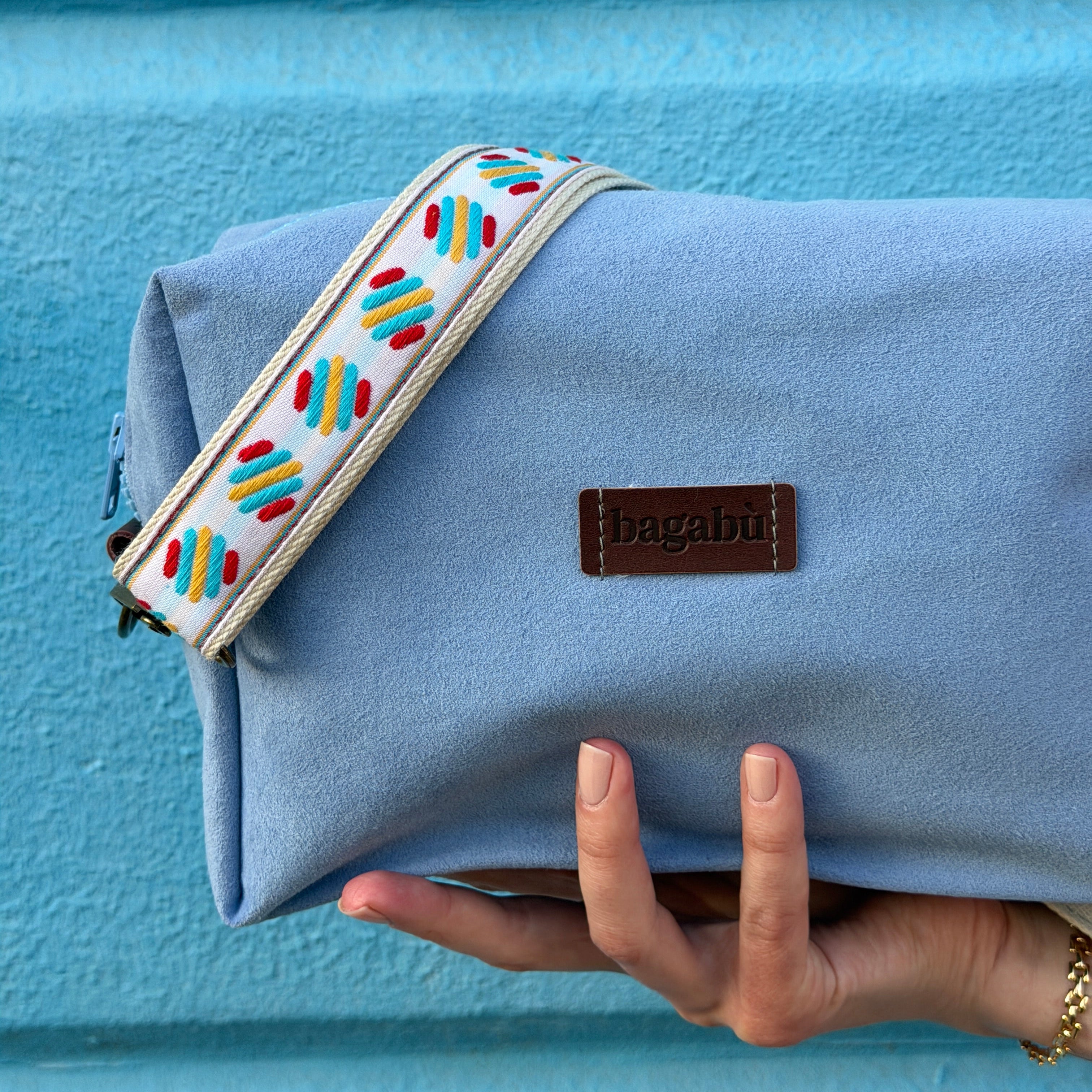blue rambler bag