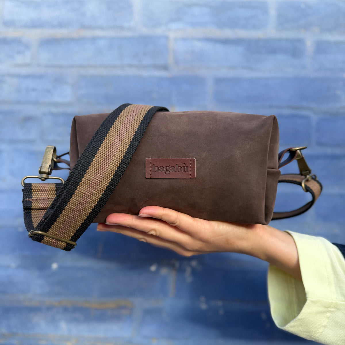 brown leather bag