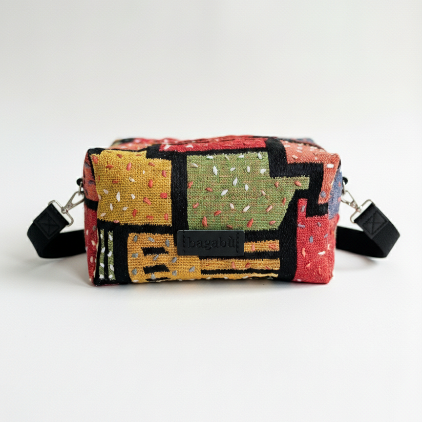 multi color woven bag