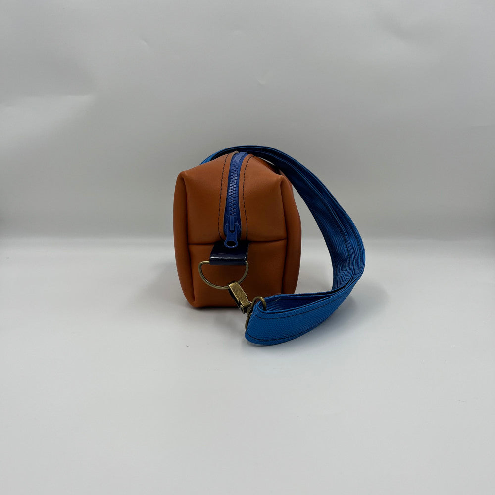 orange leather bag