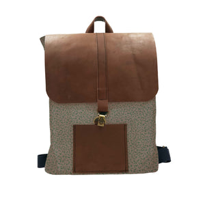 brown leather backpack