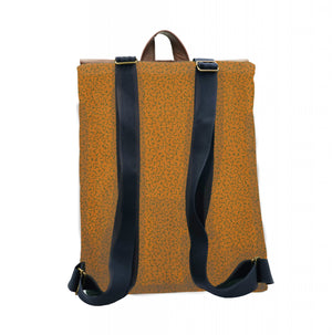 brown leather backpack