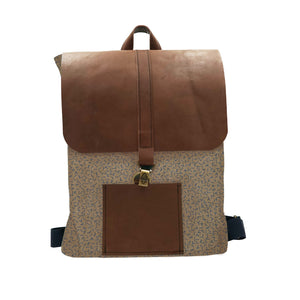 brown leather backpack
