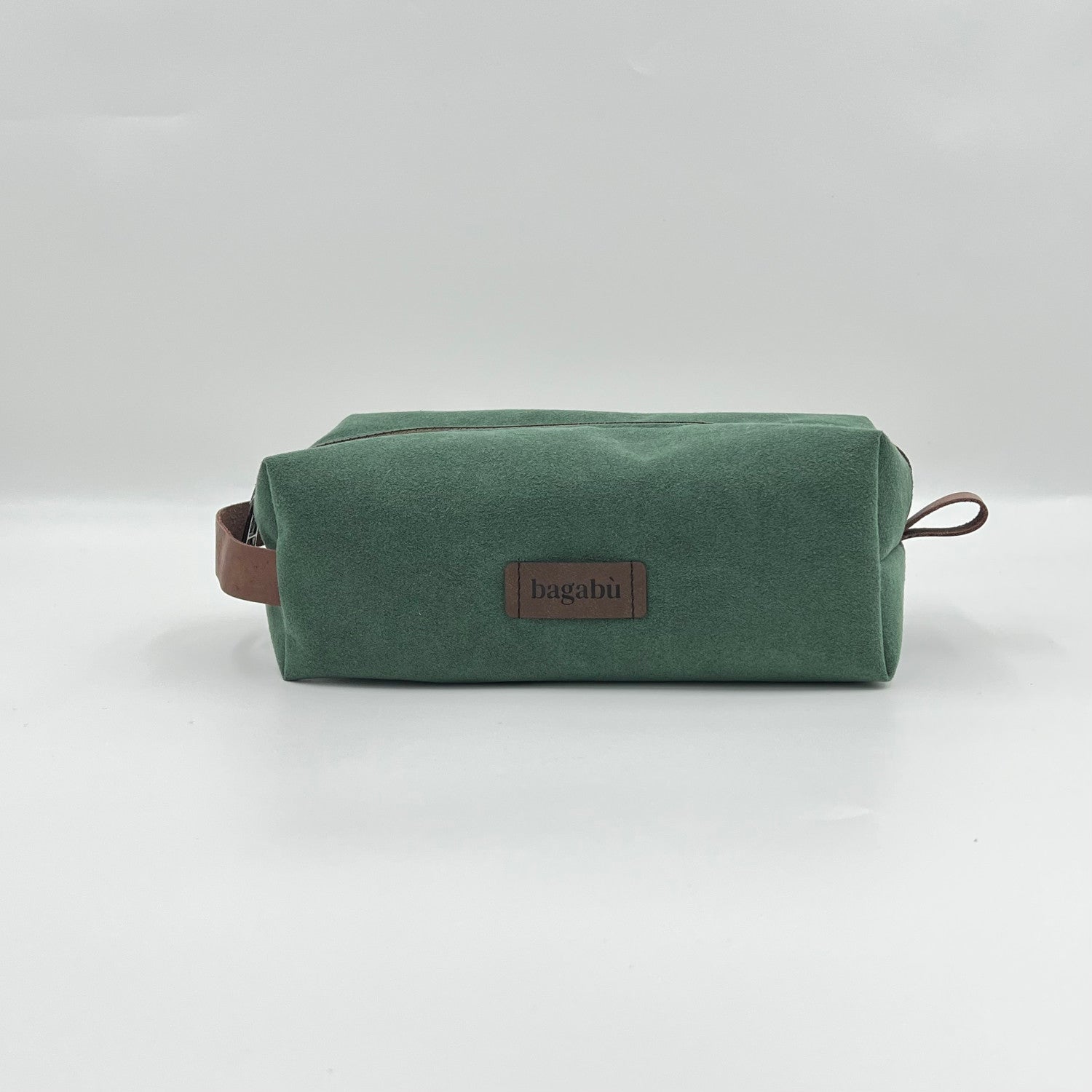 green handmade toiletry bag