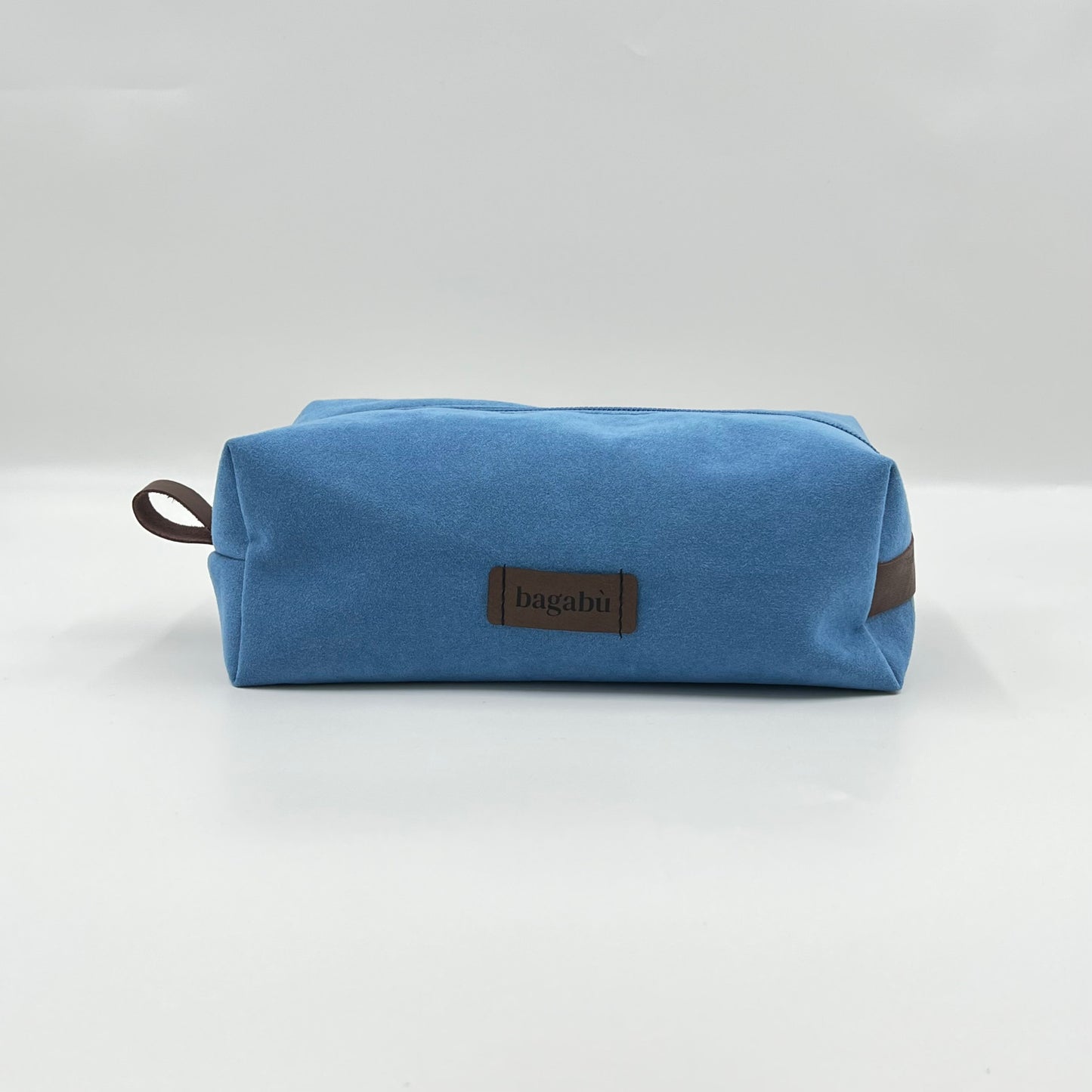 blue makeup bag