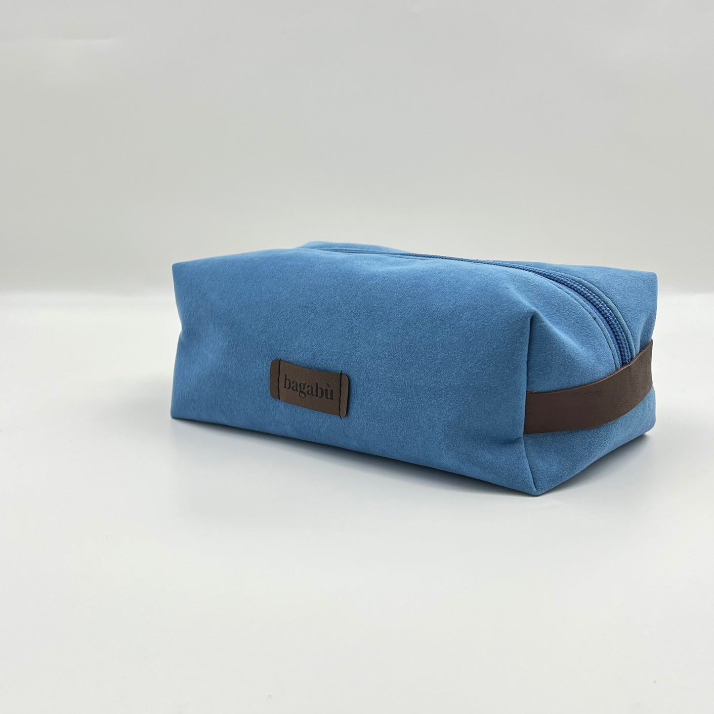 blue makeup bag