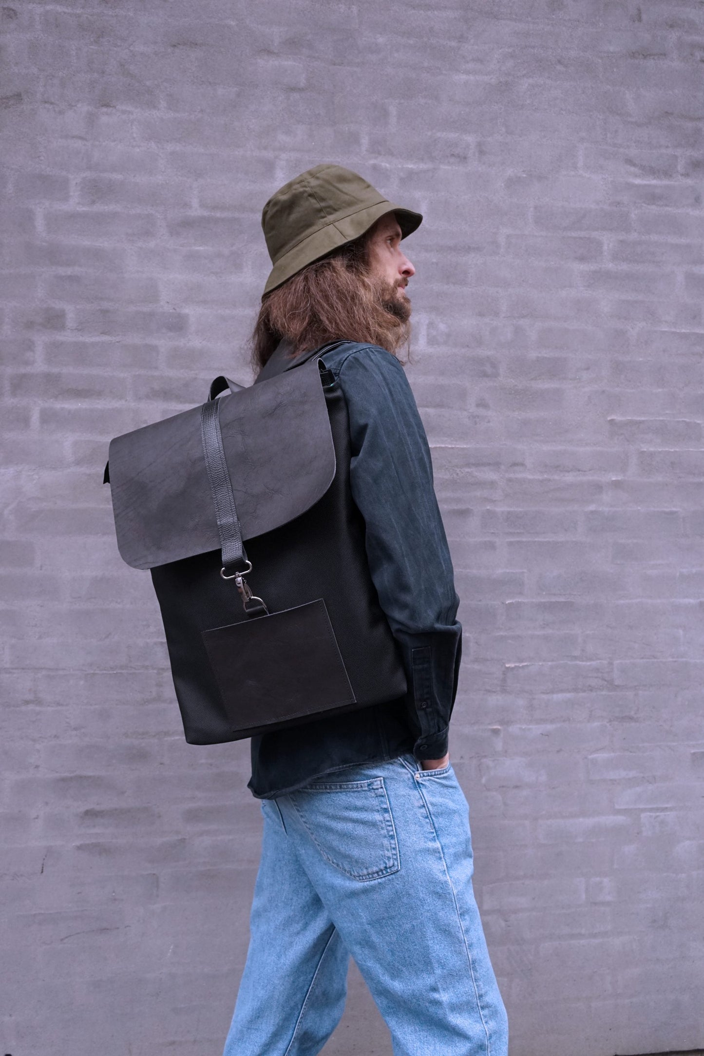 black backpack