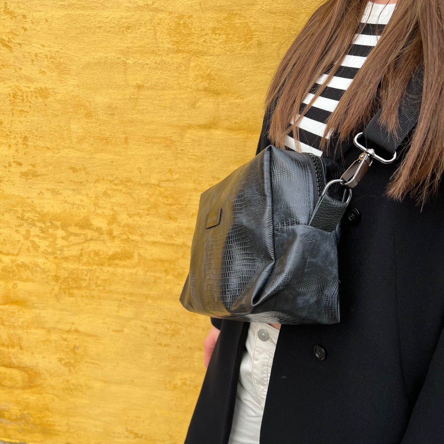 black eco leather bag