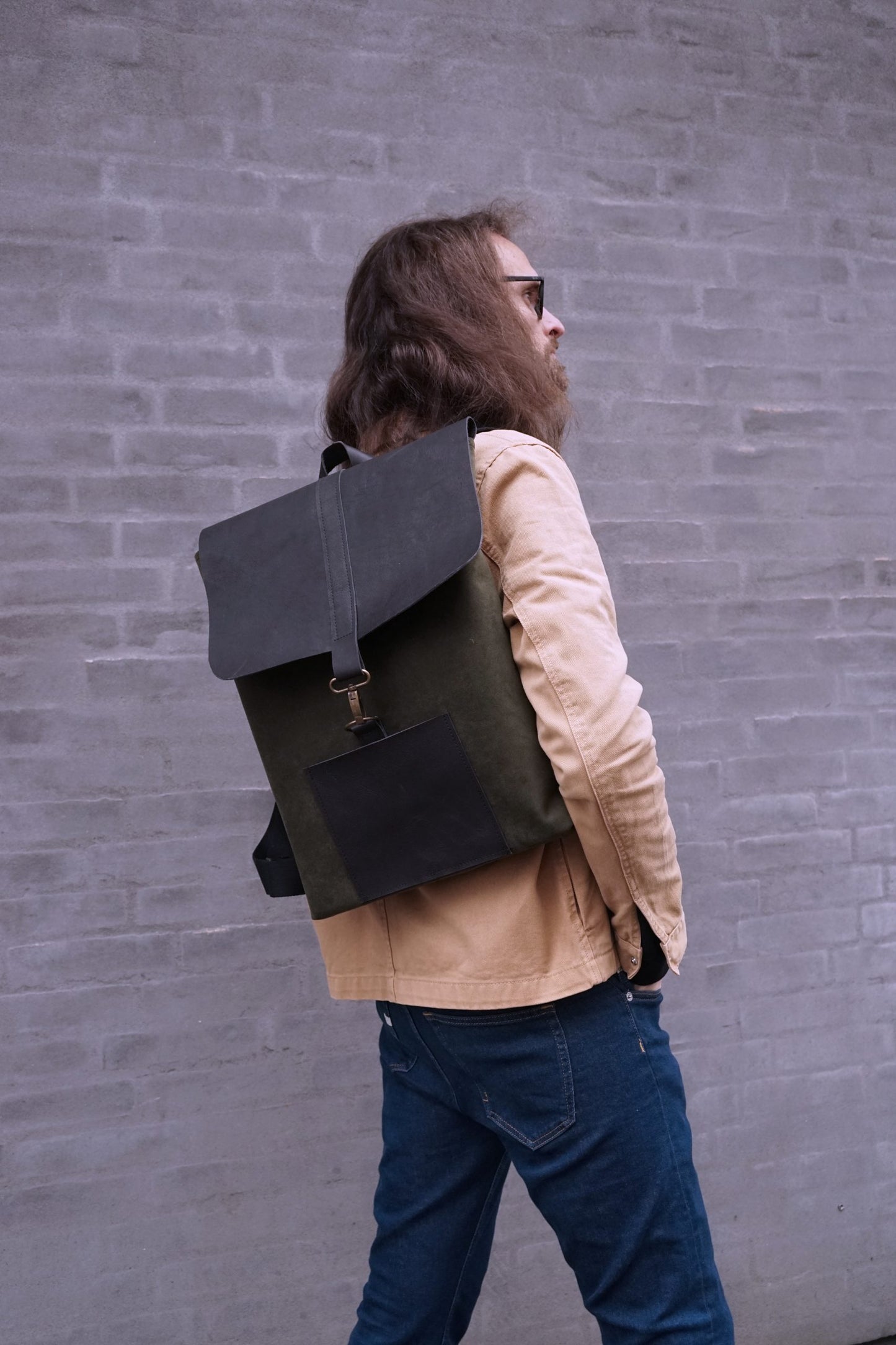 green backpack