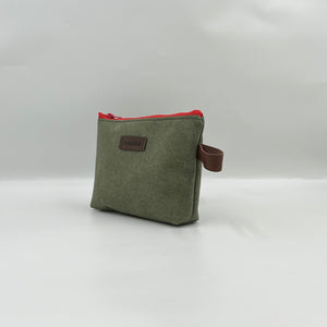 green toiletry bag