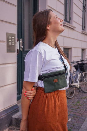 olive green belt bag