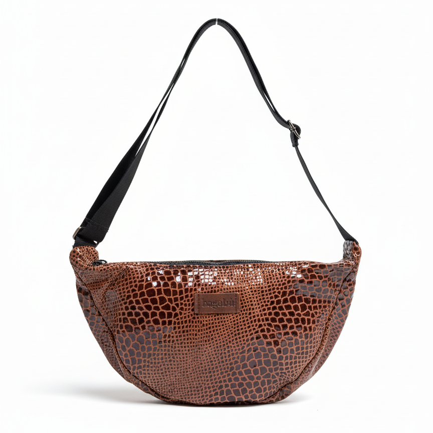 Leather Brown Banana Bag