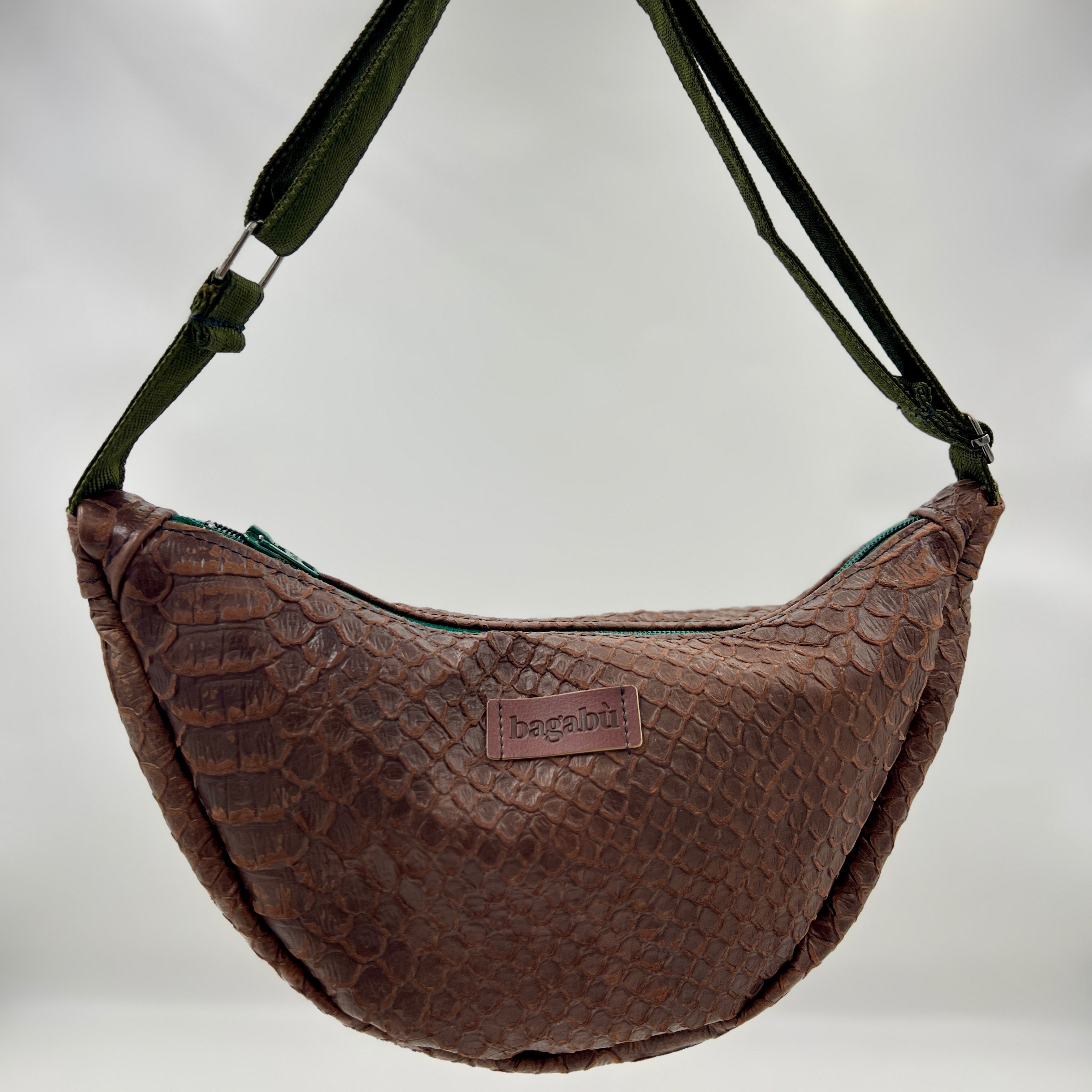 Leather Brown Banana Bag