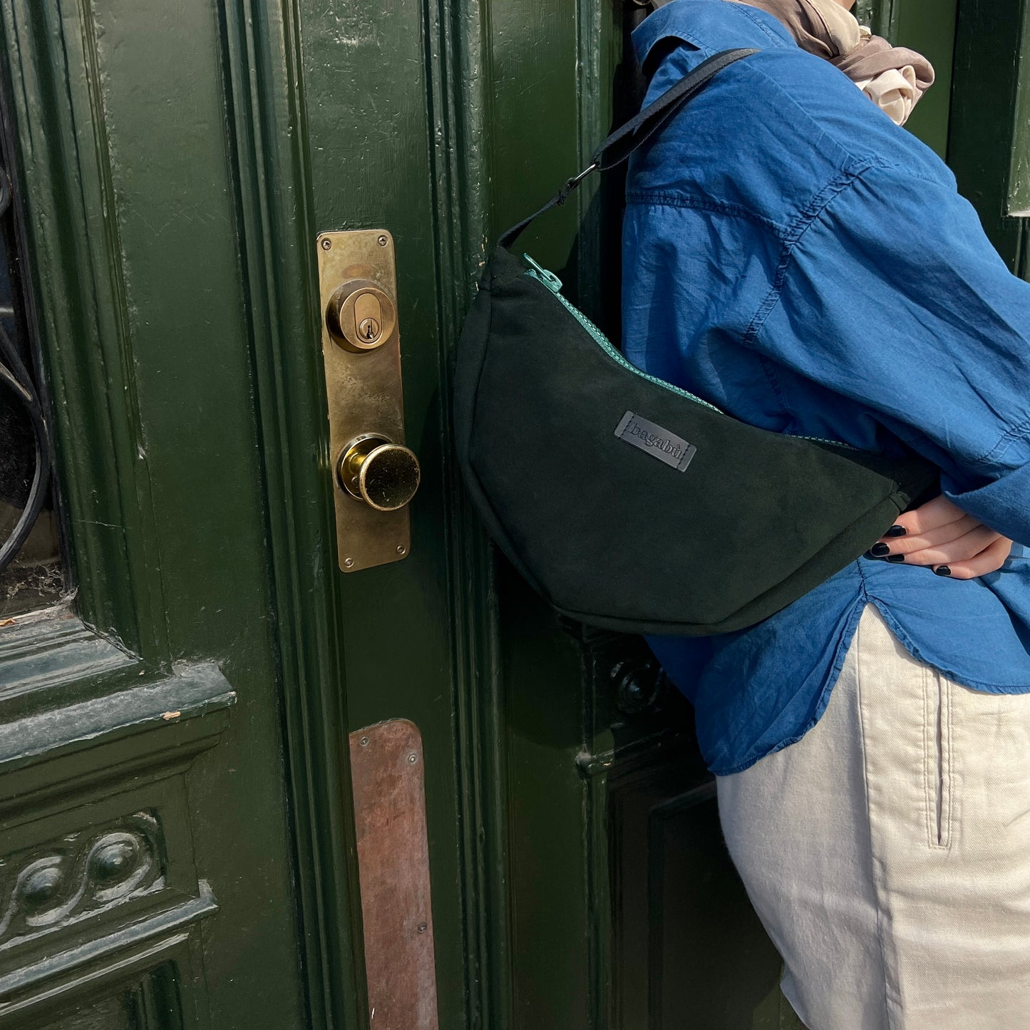 Dark Green Banana Bag