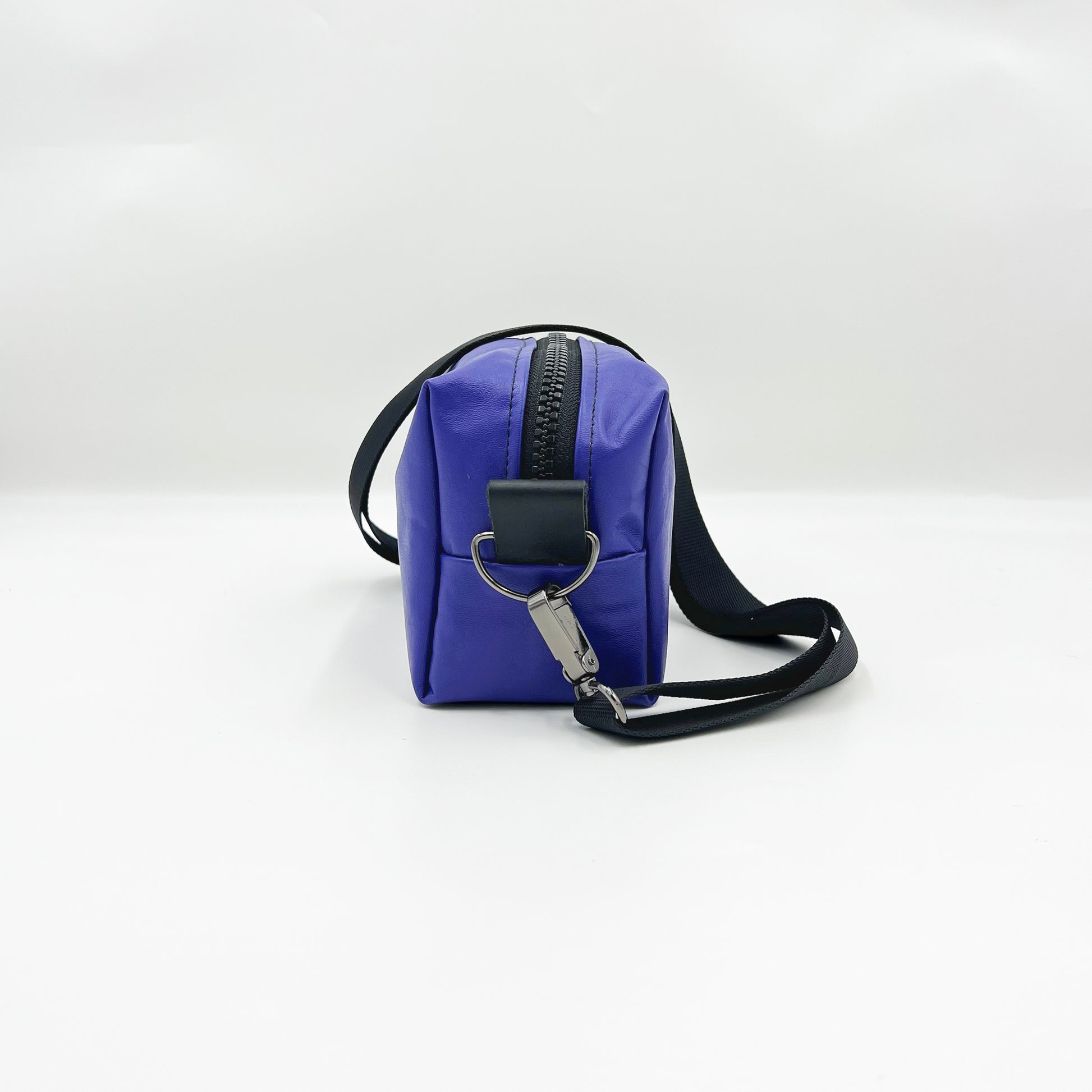 purple leather bag