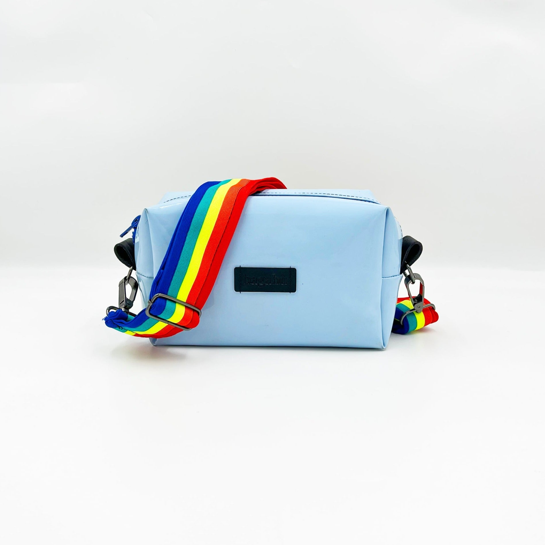baby blue rubber bag