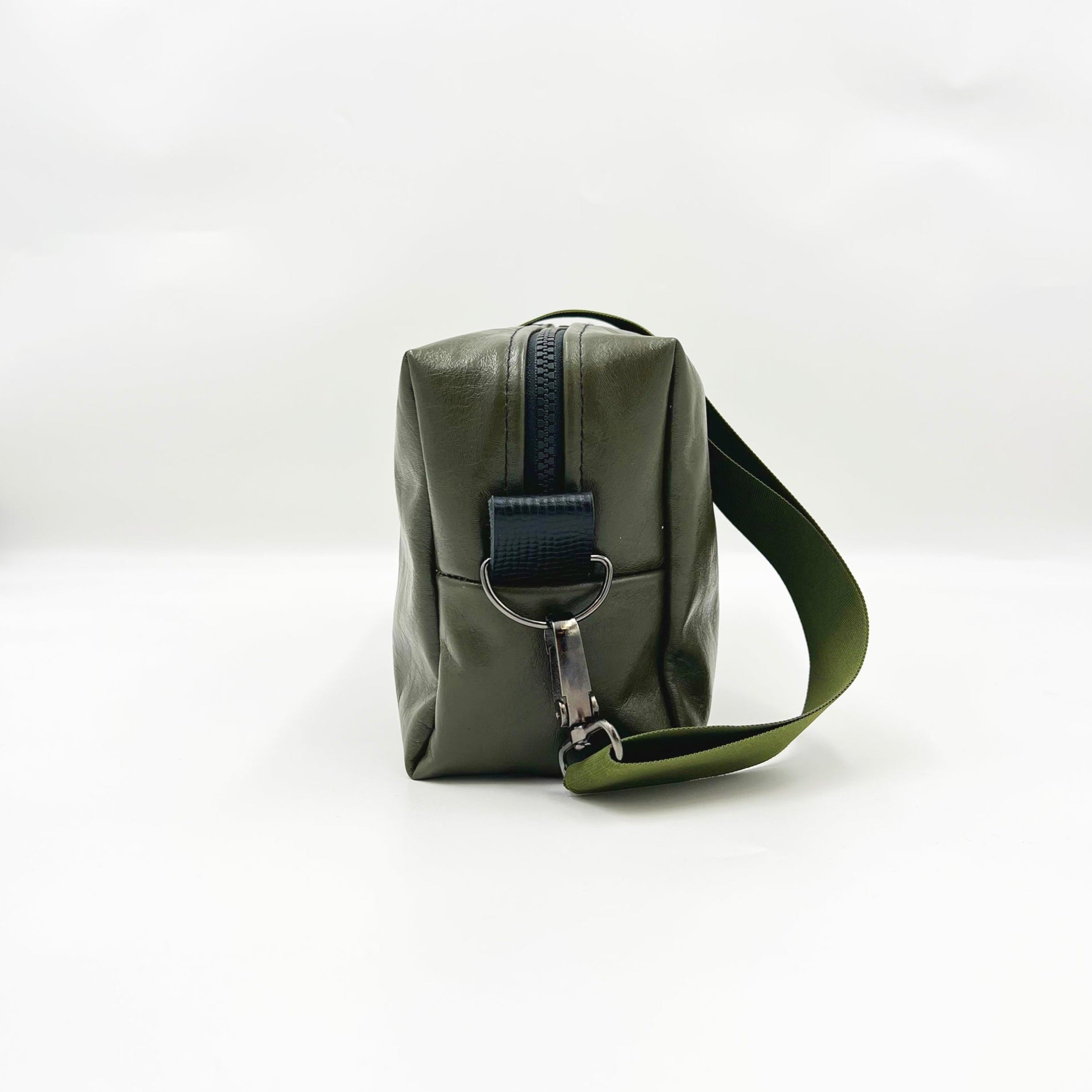 green  leather bag