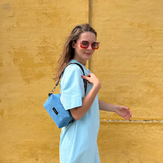 light blue bag