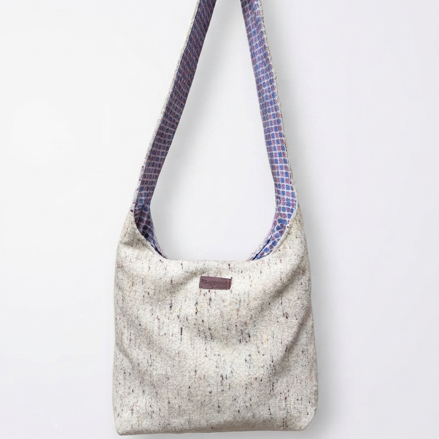 boucle white hobo bag