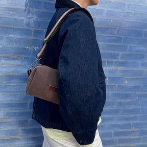 brown leather bag