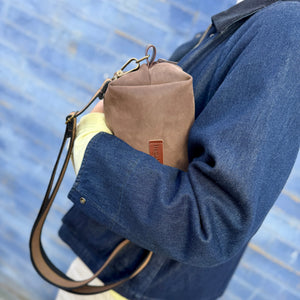 brown leather bag