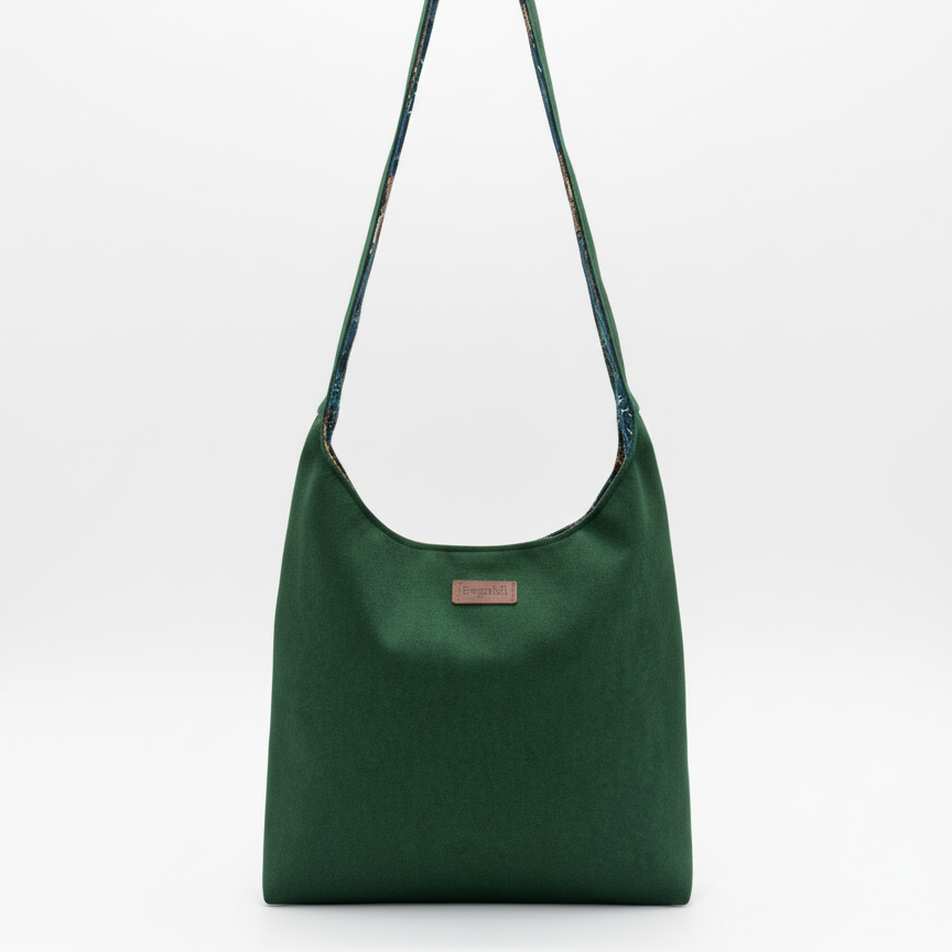 dark green hobo bag