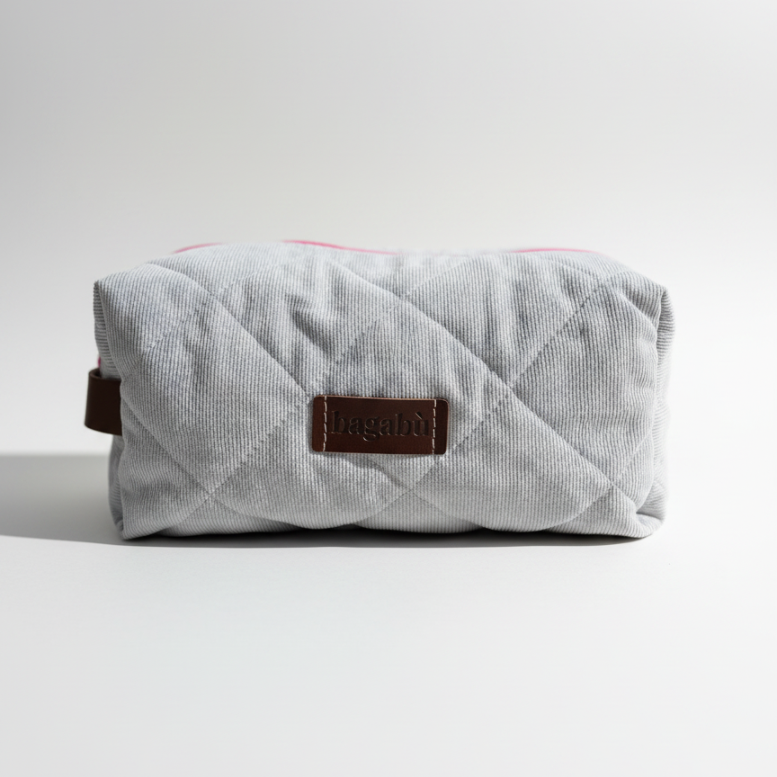 gray toiletry bag