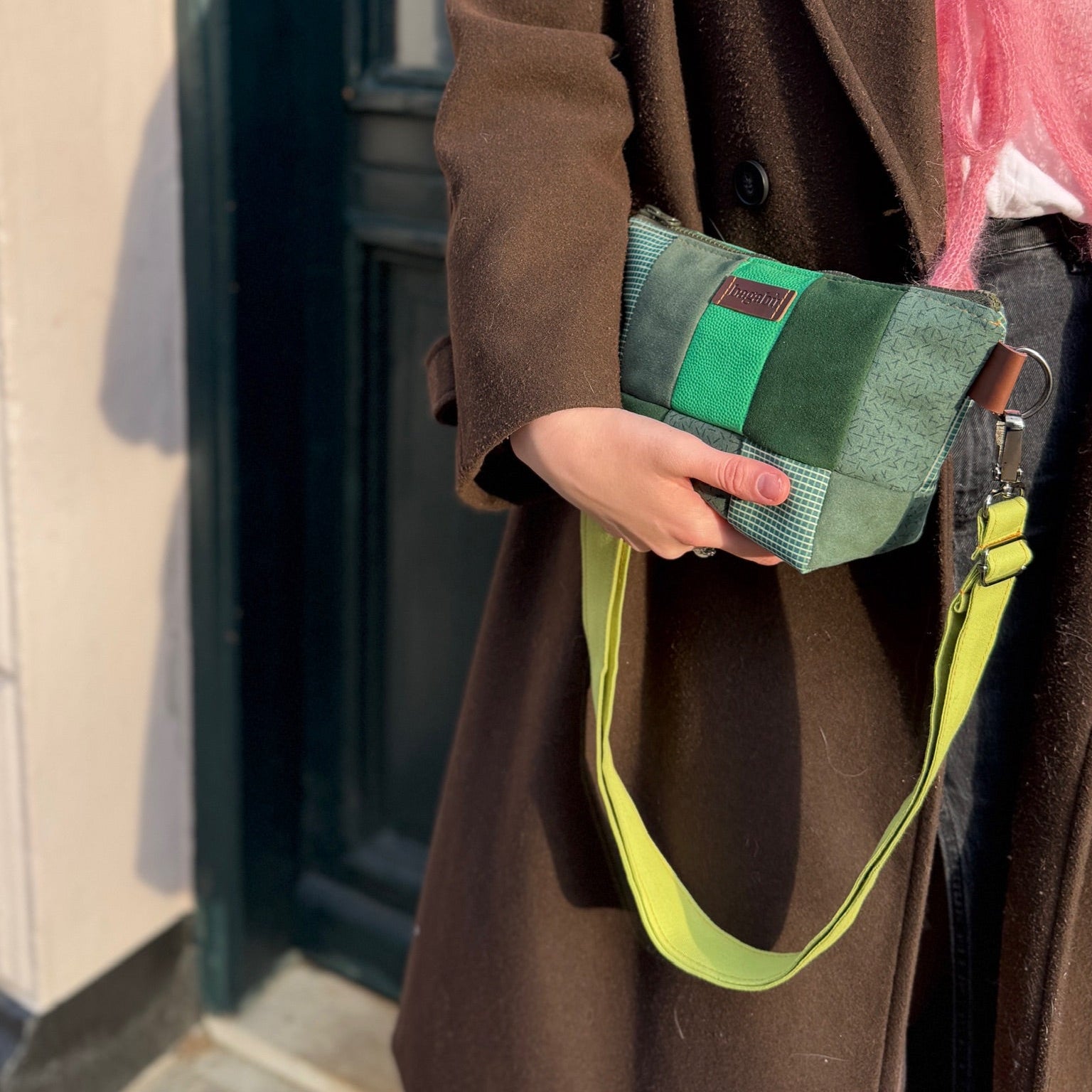 green vagabond patch bag
