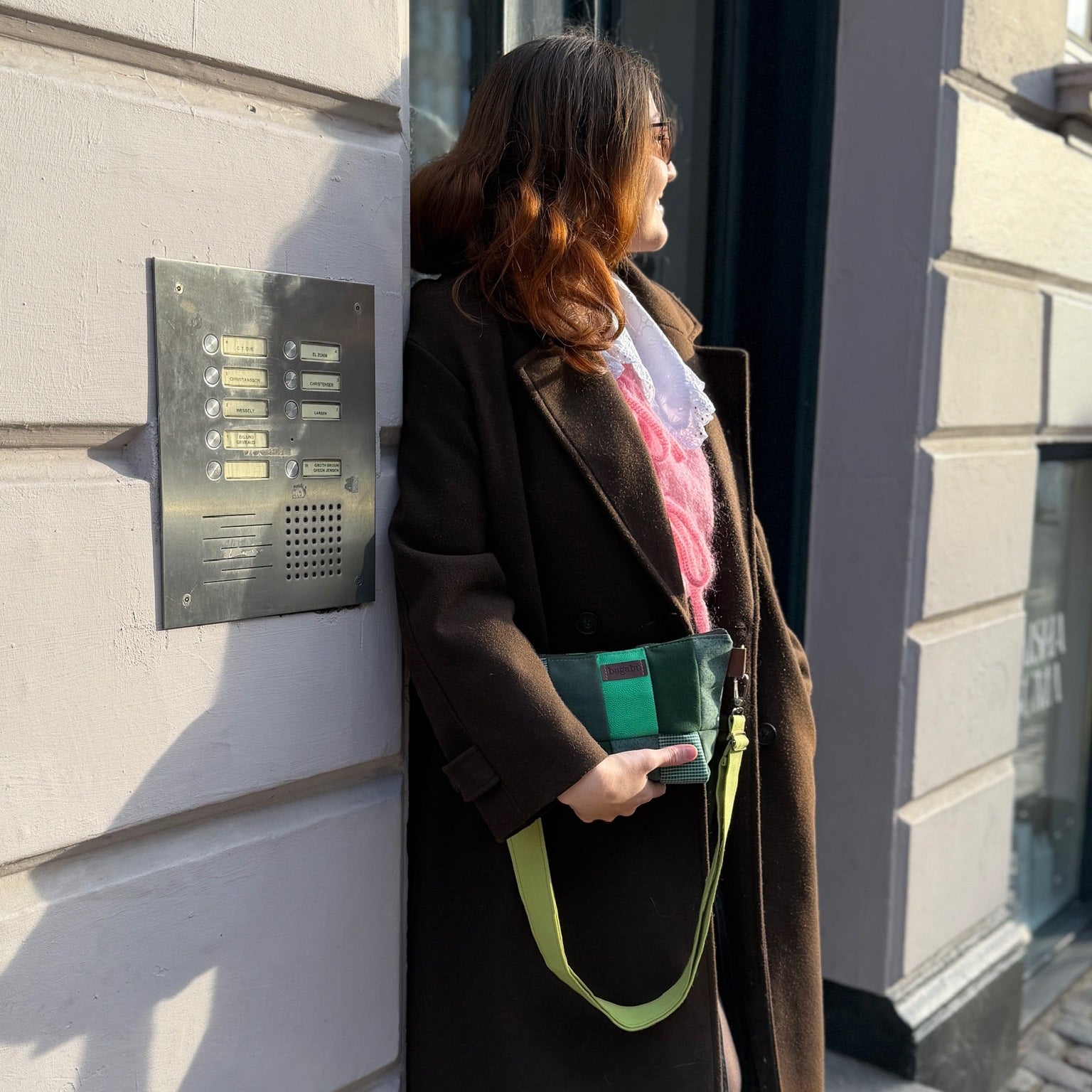 green vagabond patch bag