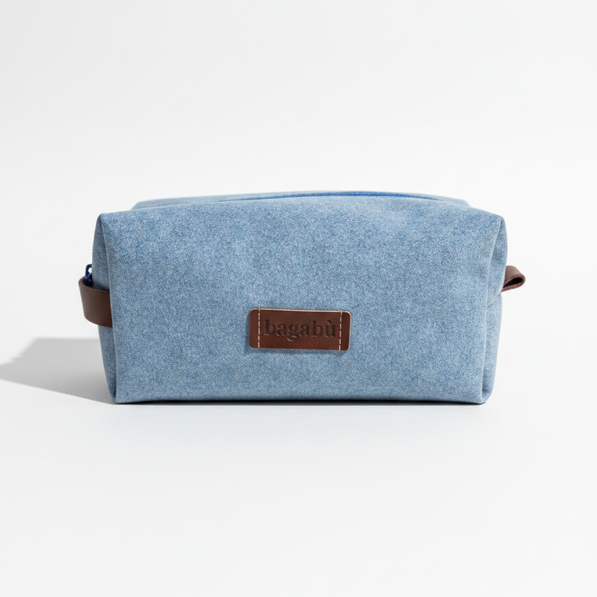 light blue toiletry bag