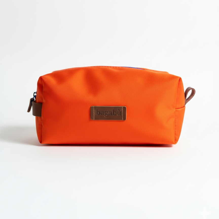 orange toiletry unisex bag
