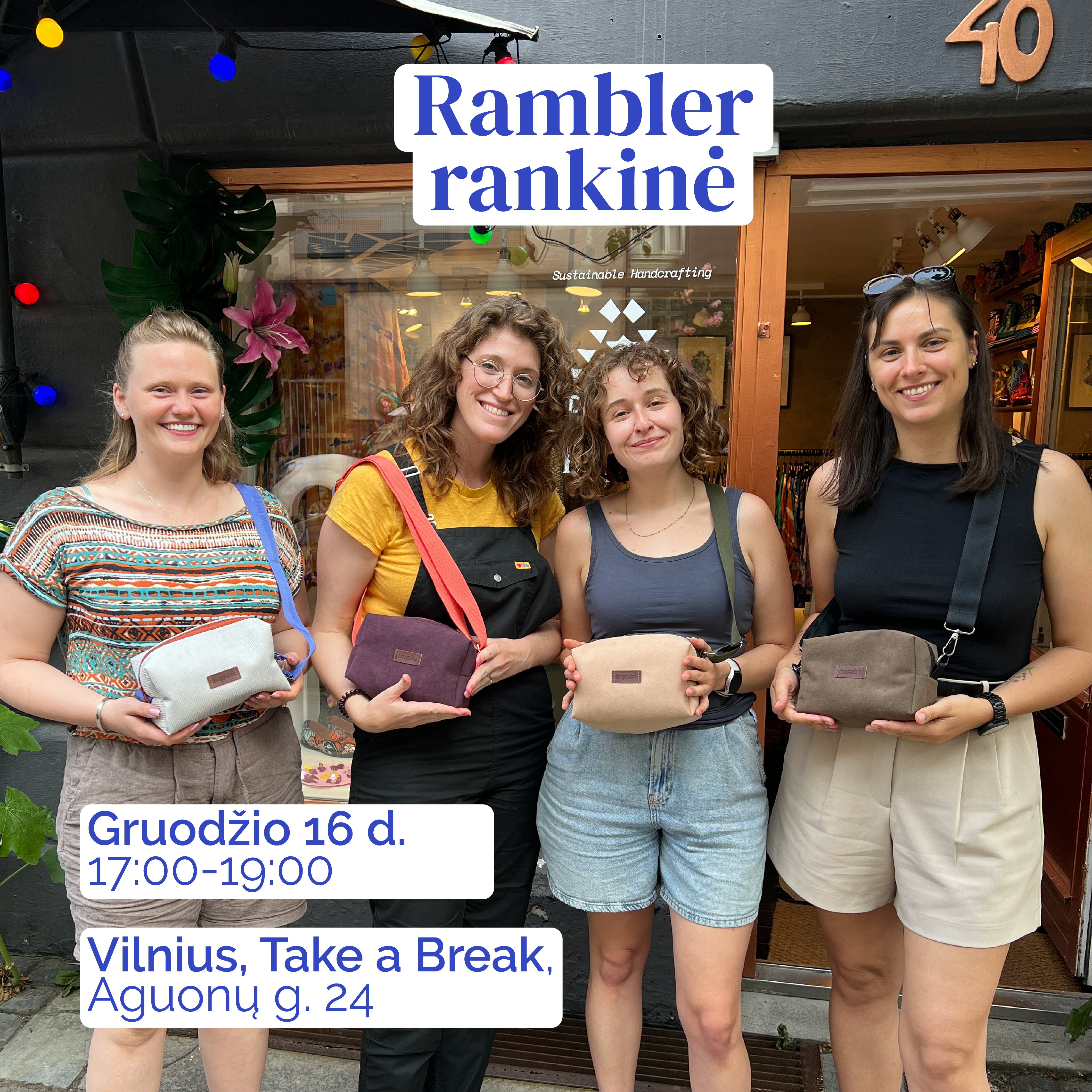 Tvarios Dirbtuvės - Pasigamink Rambler Rankinę (12.16 Vilnius)