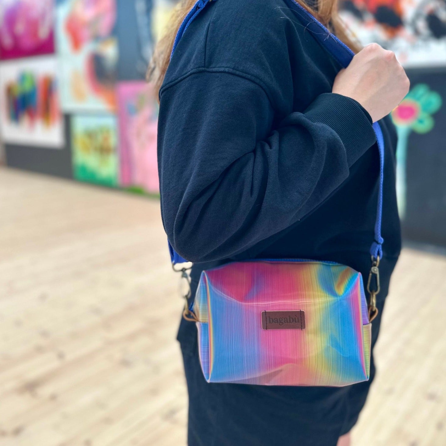 rainbow rubber bag