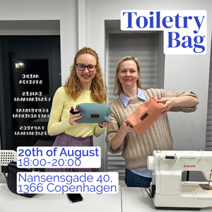 workshop participants with toiletry bags