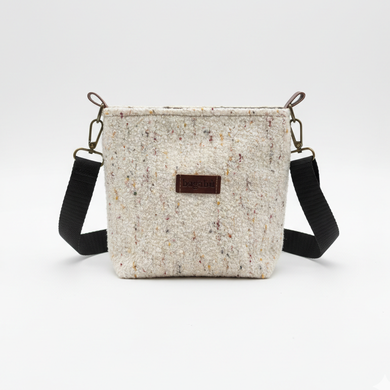 white off wool bag