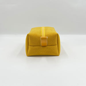 yellow alcantara toiletry bag