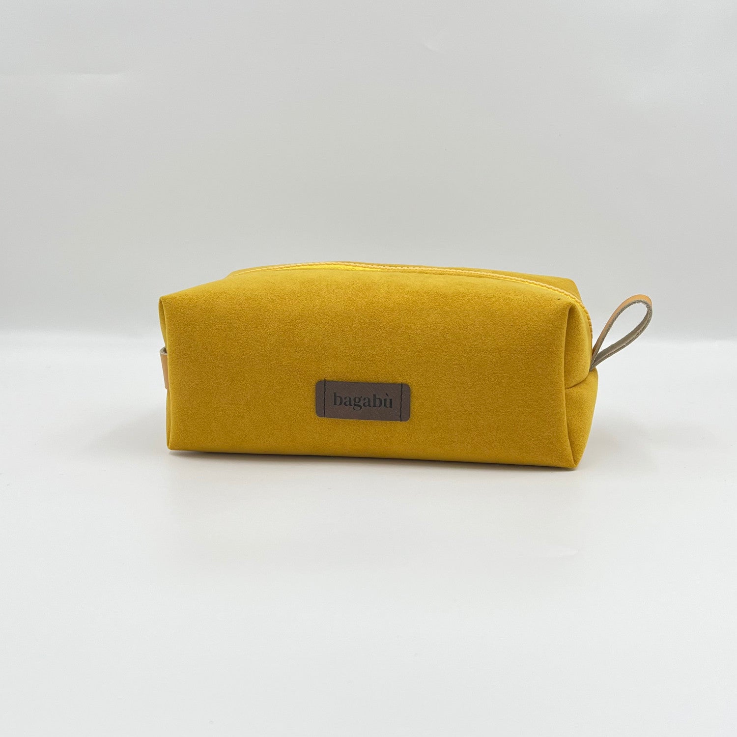 yellow alcantara toiletry bag