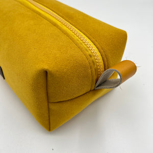 yellow alcantara toiletry bag